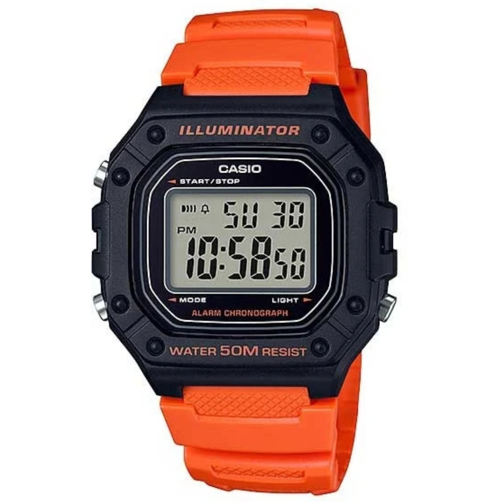Relógio Casio Standard W-218H-4B2VDF Laranja em Oferta na Shopee