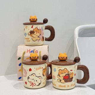 [Estoque pronto + frete grátis] Copo de água Copo térmico Caneca térmica Xícara de café Copo de cerâmica fofo Copo de ág