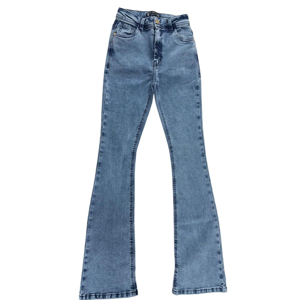 Calça Ox Horns Feminina Bootcut Azul Médio Para Montaria Ref:2534
