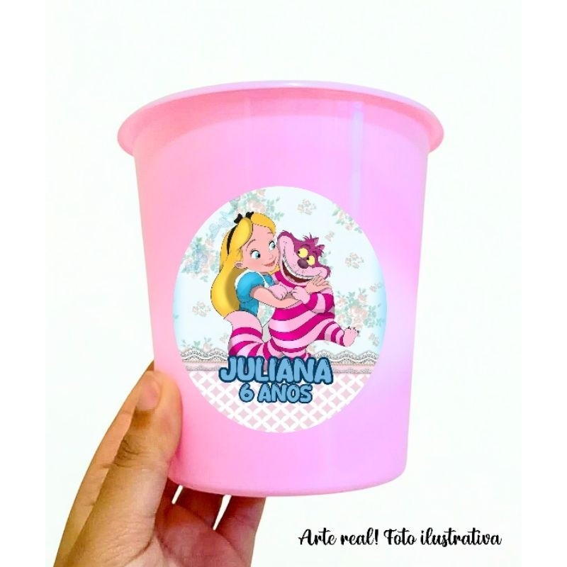 10 balde/ Baldinho de 1L Personalizado da Alice no País das Maravilhas