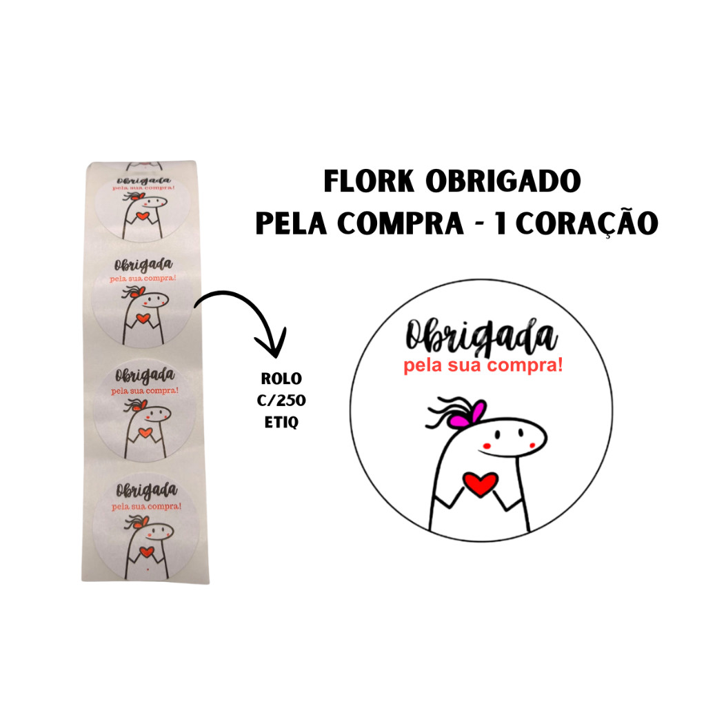 250 Etiquetas Adesivas Flork Bento Obrigada Pela Sua Compra 4 CM em Oferta na Shopee