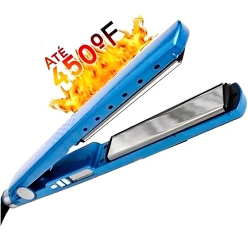 Chapinha Prancha de Cabelo Cerâmica Profissional 450° Graus Bivolt 110V/220 Volts Azul em Oferta na Shopee
