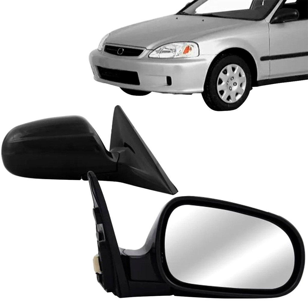 Retrovisor Civic Sedan 96 97 98 99 2000 4 Portas Elétrico Sem Aquecedor Preto
