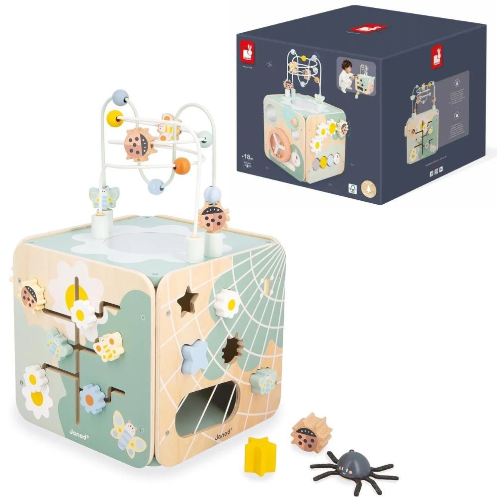 Super Cubo Multi Atividades Sweet Cocoon Com Jogos em Madeira para Bebês a Partir de 18 Meses