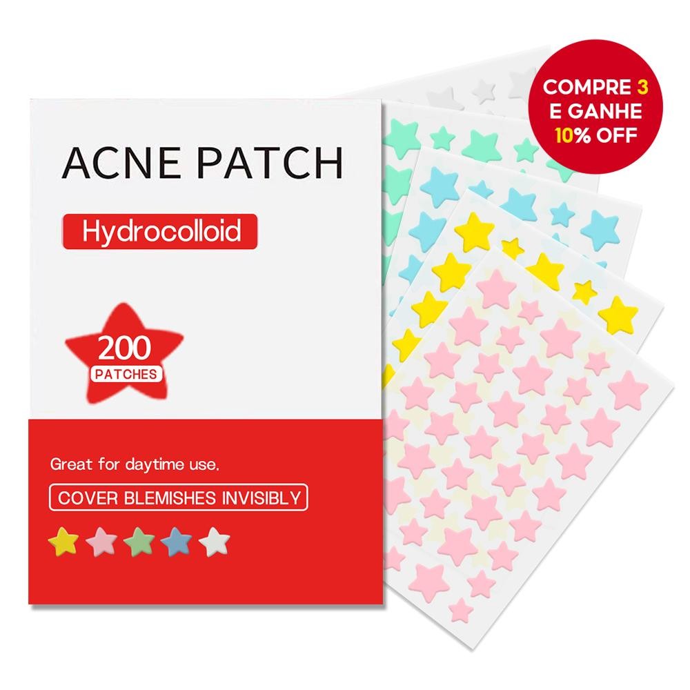 200 Remendos Da Espinha Dos Pces Para O Rosto , Hidrocolóides Acne , Capas Bonitos Do Zit Estrela , Adesivos Ponto
