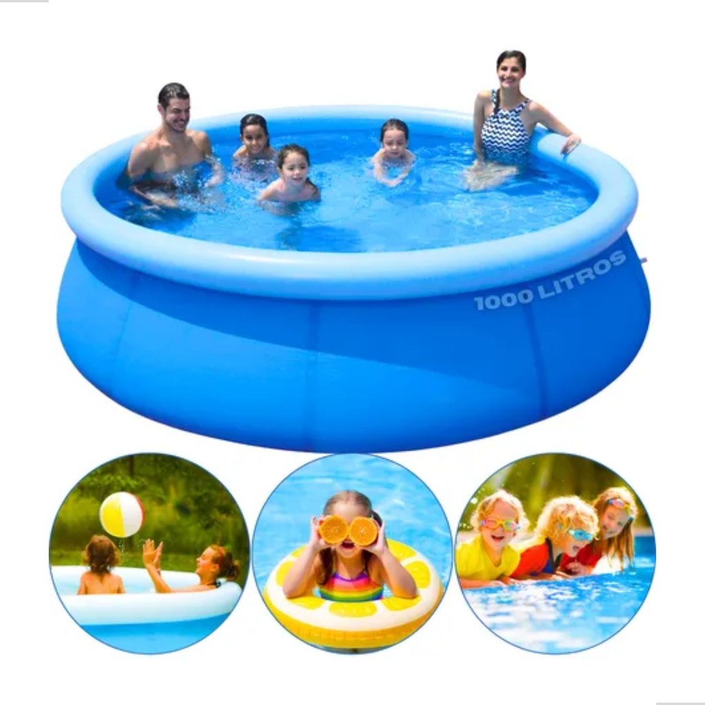 Piscina de plástico Borda Inflável 1000 Litros Pixlar