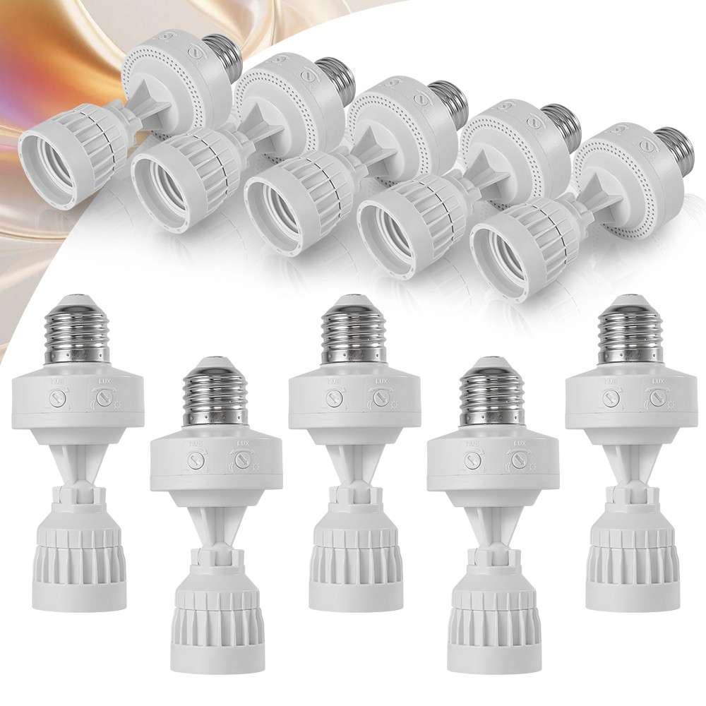 KIT 4~10 Sensor De Presença de Movimento Com Fotocélula Para Lâmpada Soquete E27 Temporizador Bivolt