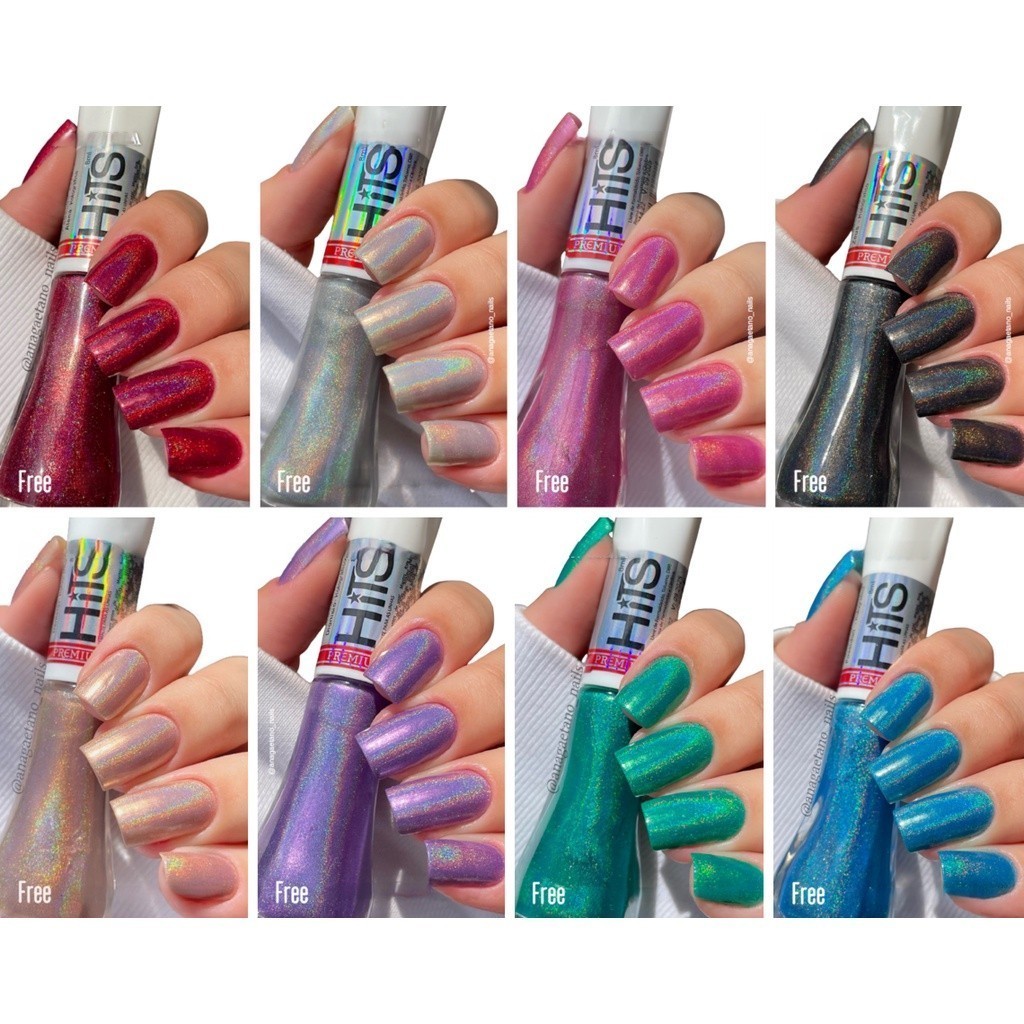 HITS - Coleção Hits Premium 5Free - 8 Esmaltes Holográficos - Lindas Cores - Escolha o Seu ! - 8ml em Oferta na Shopee