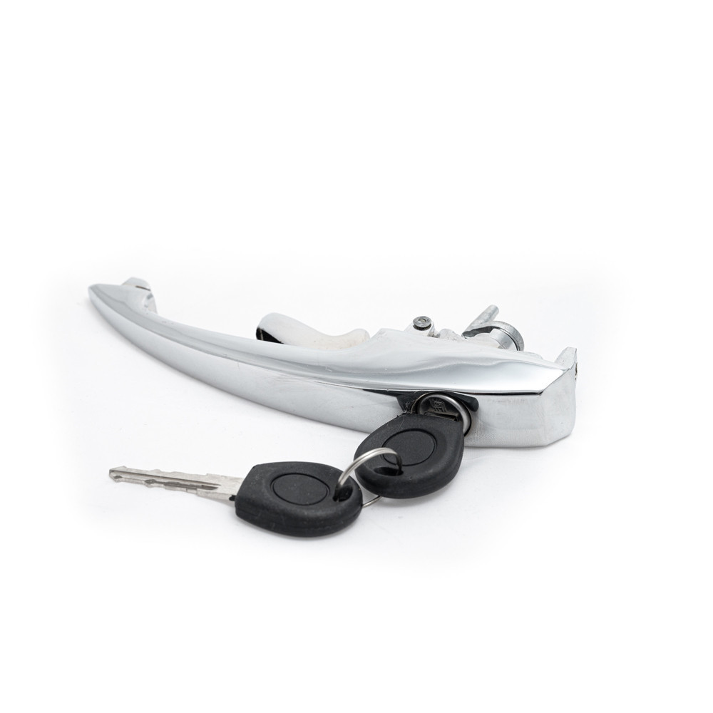 MAÇANETA EXTERNA PORTA DIANTEIRA METAL CROMADO C/CHAVE VW BRASÍLIA 73 A 81 FUSCA 77 A 96 VARIANT 2 78 A 82