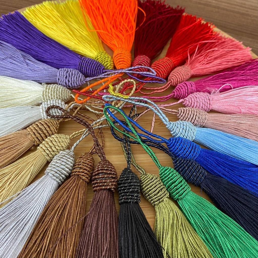 Pingente Tassel Tulipa Luxo 9cm 5/10 ou 15 Unidades- Scrapbook Encardenação Chaveiro Bolsa Artesanato DIY em Oferta na Shopee