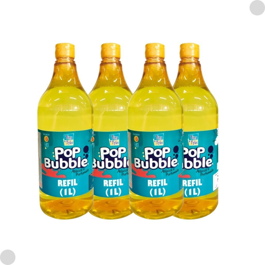 Kit Refil Liquido 1 Litro para Bolha de Sabão e Maquina de Bolhas Bubble - Tiny & Tyke em Oferta na Shopee