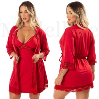 PROMOCAO Kit Camisola Amamentação e Robe Conjunto Saída Maternidade Pós Parto Mamãe e Bebê em Oferta na Shopee