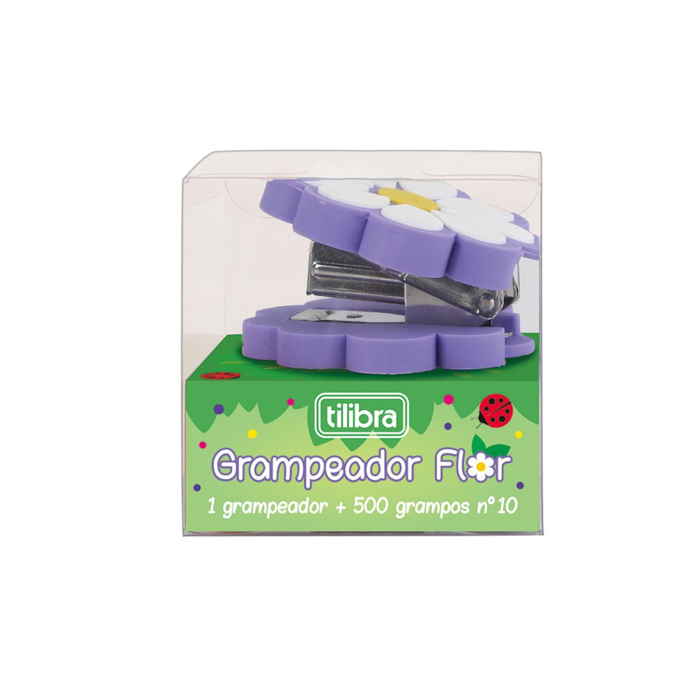 Grampeador Flor Mini 10 Folhas TILIBRA