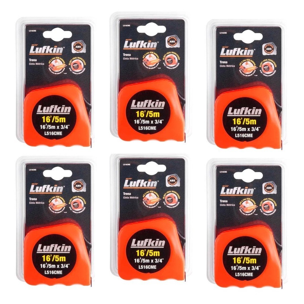 Trena de Aço 5m L516CME Blister Lufkin Kit 6 Peças
