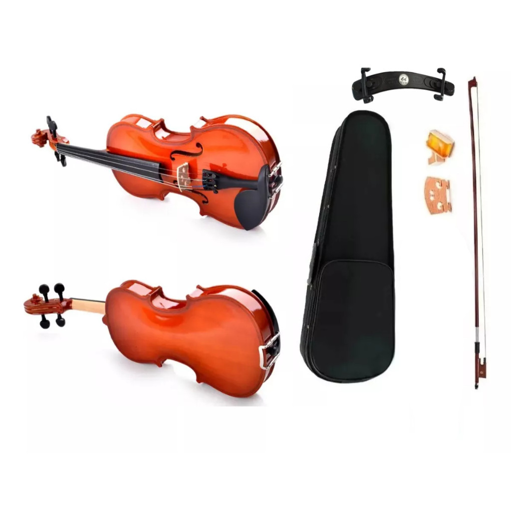 Violino 4/4 3/4 1/2 1/4 1/8 Arco Madeira C/ Breu Cavalete Estojo Luxo em Oferta na Shopee