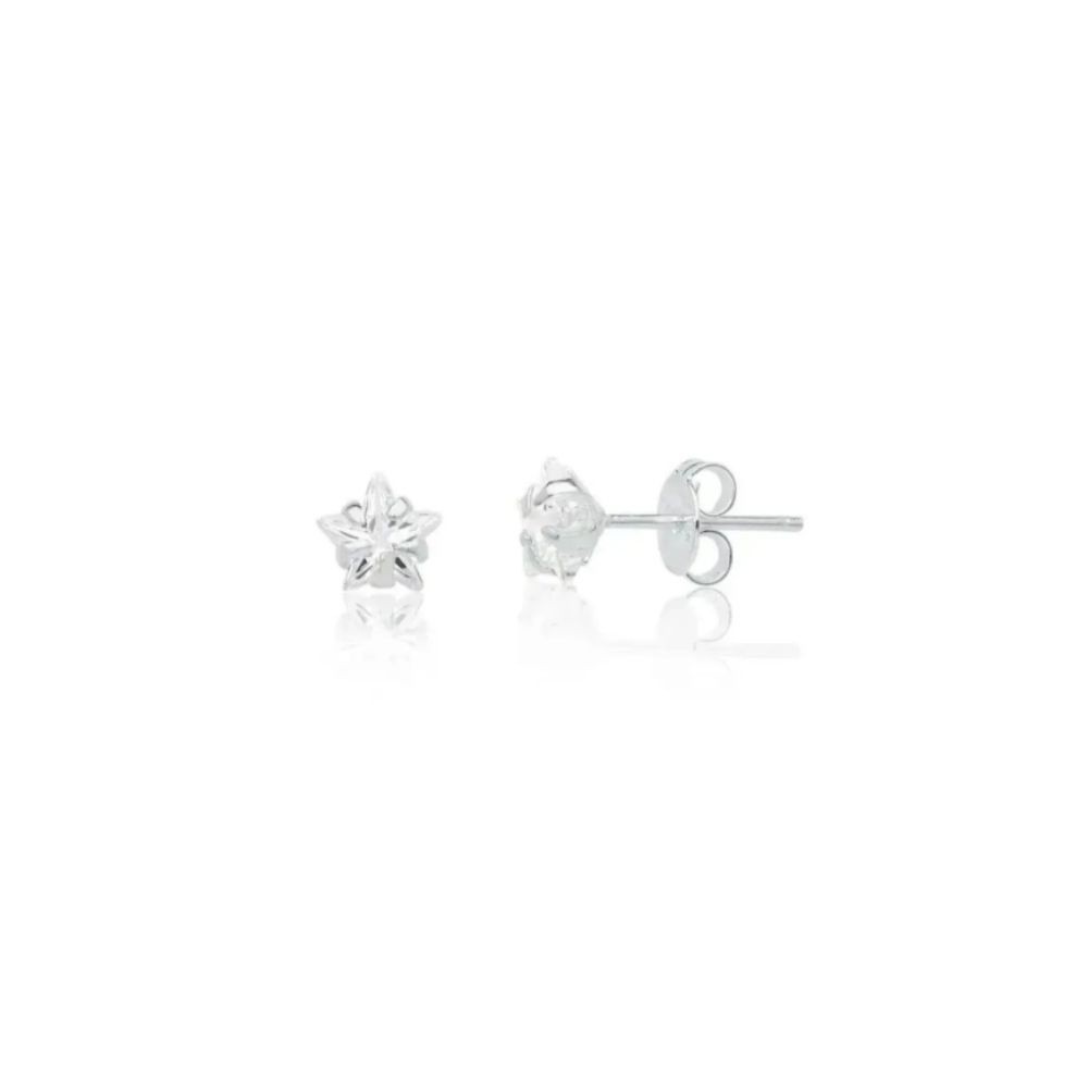 Brinco Prata 925 Estrela Zirconia 3mm - Fashion Accessories
