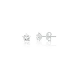 Brinco Prata 925 Estrela Zirconia 3mm