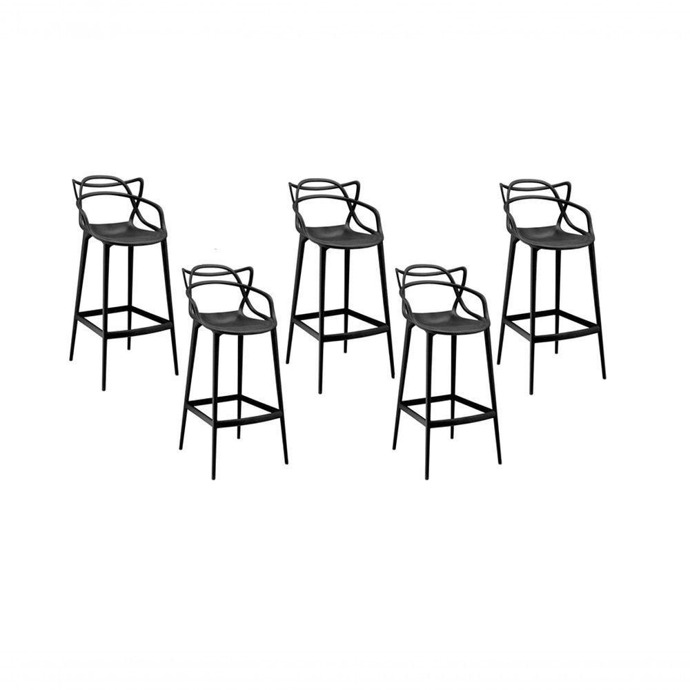 Kit C- 5 Banquetas Masters Allegra Pretas em Oferta na Shopee