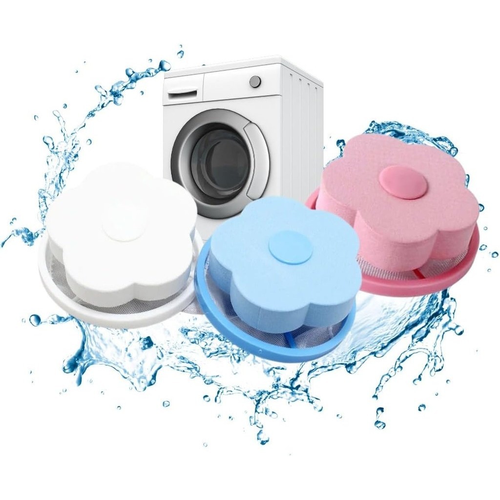Kit 3 Coletor Tira Pelos e Fiapos Flutuante para Máquinas de Lavar/Lavadoura Coletor de Pelos filtro