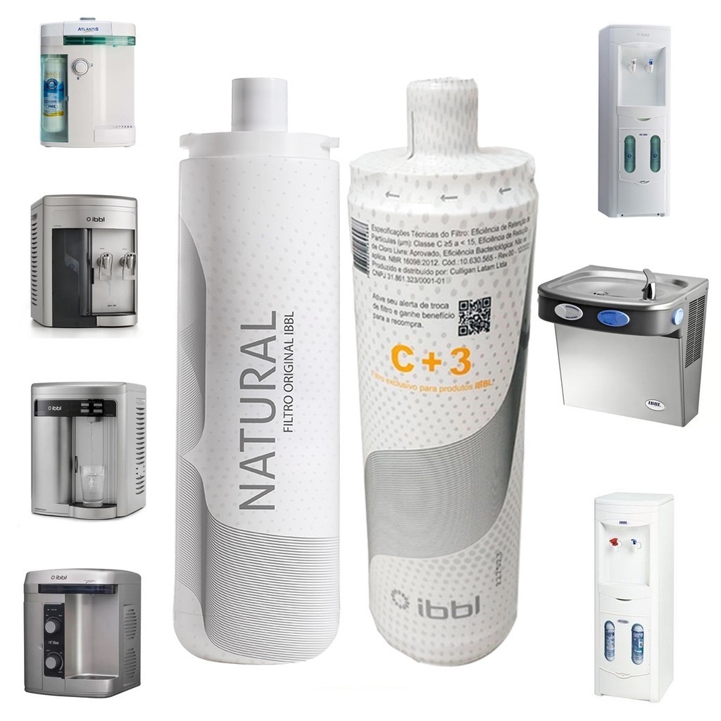 Kit 2 Refis Natural C+3 Filtro IBBL Purificador De Água Fr600 Original Due Girou Trocou Refil Tripla Filtragem