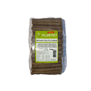 KIT 03 UNID - Bifinho Macio Palito - PLURI-PET - Sabor Carne Defumada e Frango - 500g em Oferta na Shopee