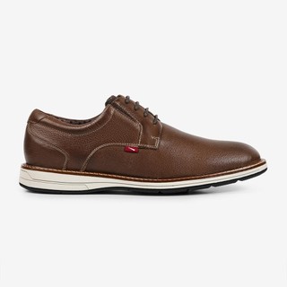 Sapato Masculino Casual Couro Legitimo Ferracini Calce Cadarço Macio Kingston Marrom 6152-675I