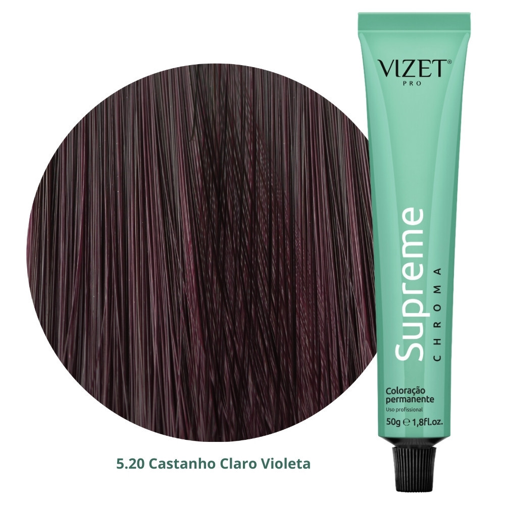 Coloração Supreme Chroma 5.20 Castanho Claro Violeta 50gr Vizet