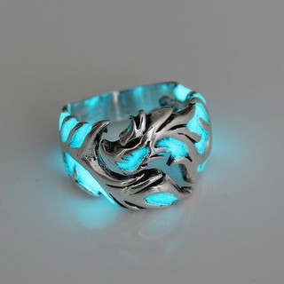 Novo Anel De Abertura Do Padrão De Dragão Luminoso Estilo Étnico Para Homens Fluorescência Rins Jóias Masculinas em Oferta na Shopee