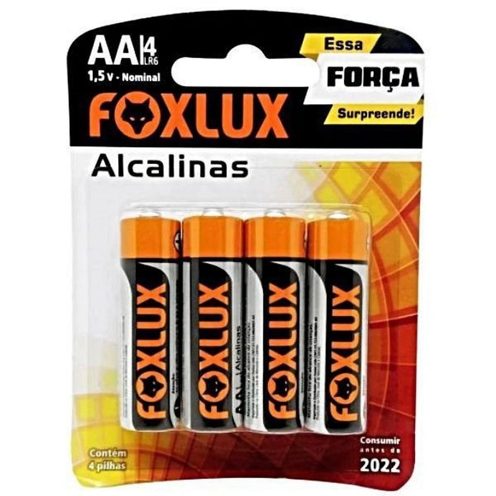 Pilha Alcalina Foxlux AA Pequena Com 4 Un | longa duração, energia confiável, desempenho constante em Oferta na Shopee