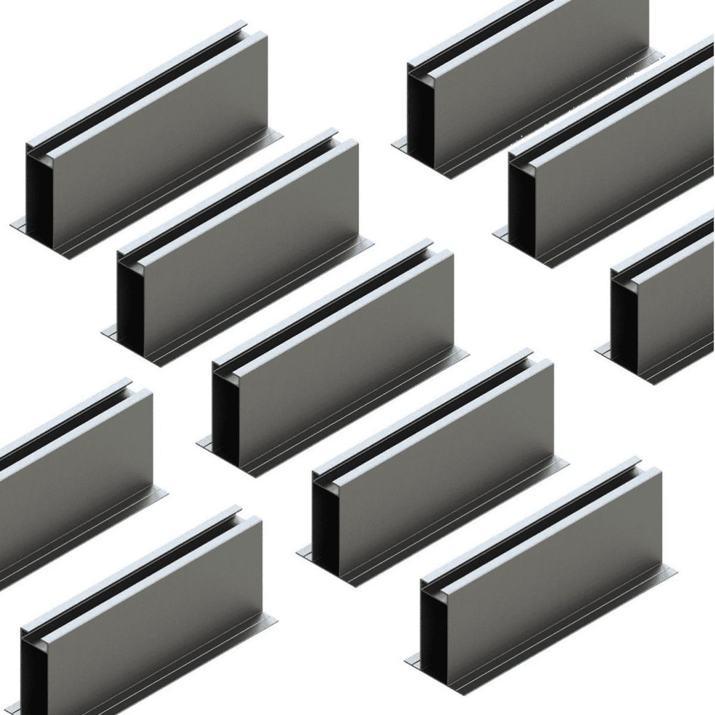 Kit 10 Estrutura Suporte Mini Trilho Fixador Placa Painel Solar Alumínio e Inox Telha Metálica Perfil Master Fixação