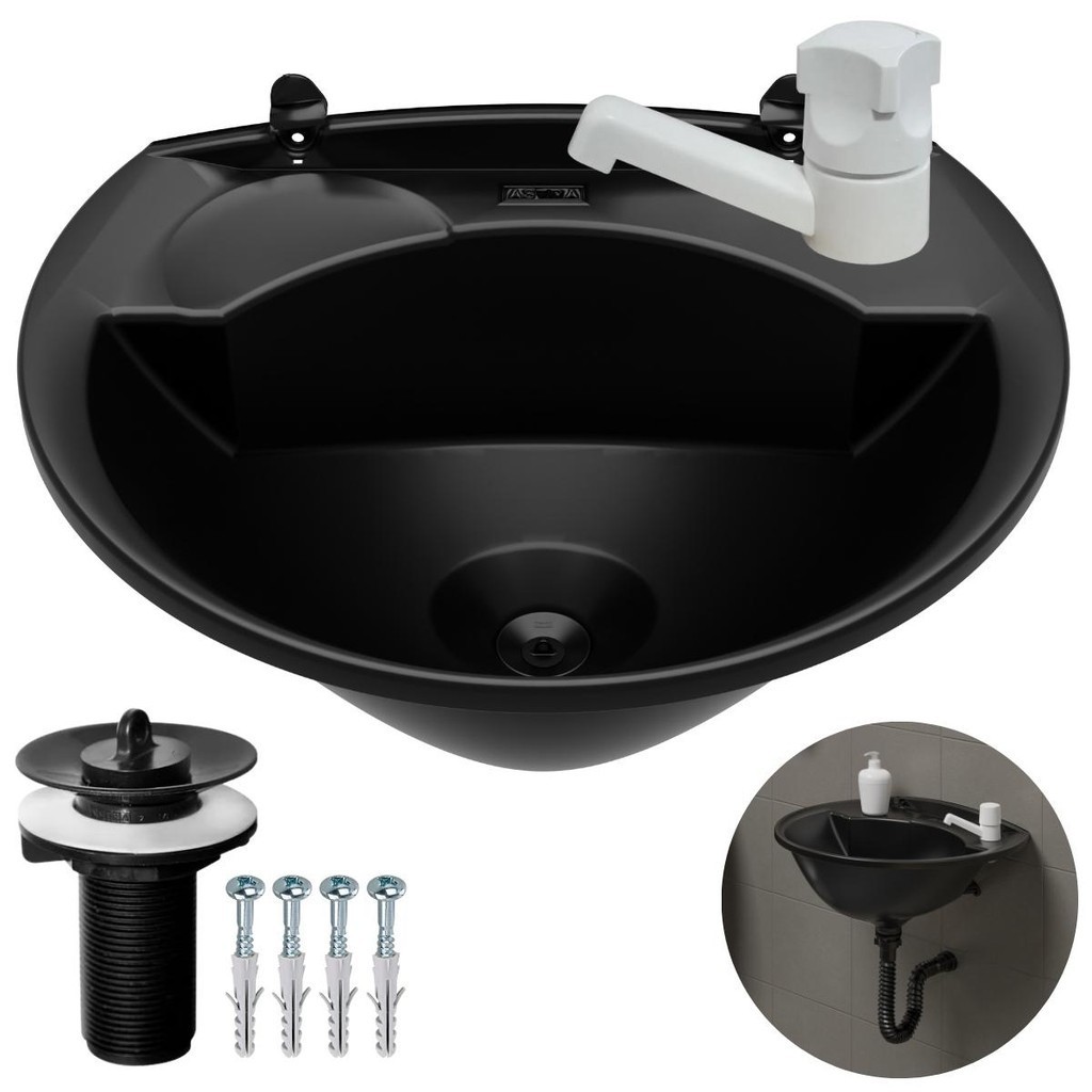 Kit Pia Lavatório Banheiro 4L com Torneira Branca Cuba de Sobrepor Lavatório Plástico Banheiro Compacto Casa