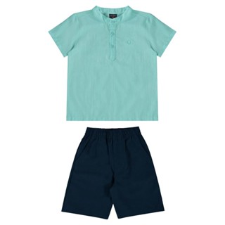 Conjunto Camisa Portuguesa e Bermuda Infantil Guloseima em Oferta na Shopee
