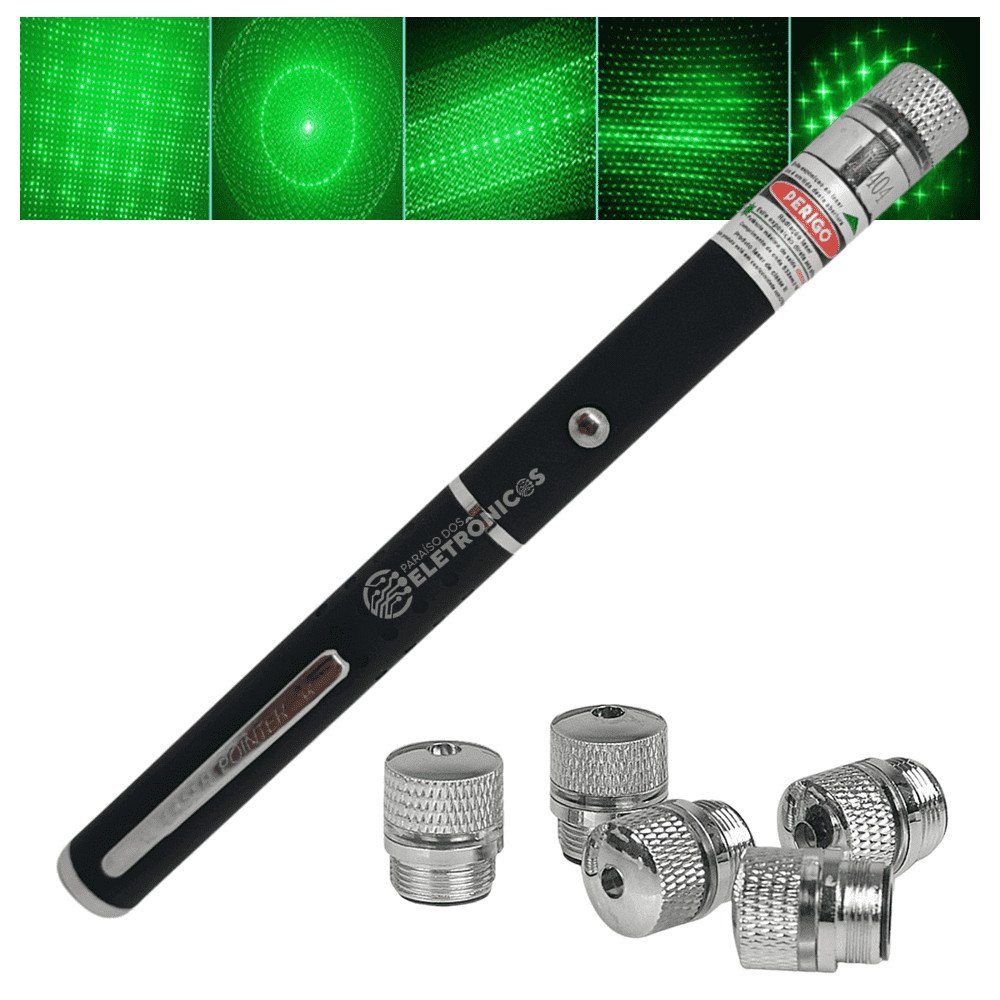 Caneta Laser Pointer Verde Formato Caneta Ultra Longa Distancia 5 Ponteiros LT404PR