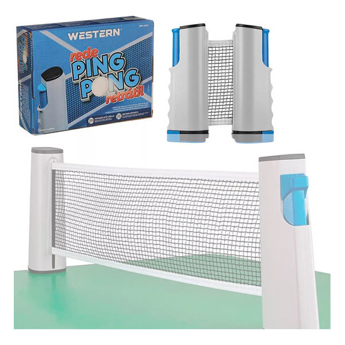 Rede Ping Pong Ate 1,65m Retratil Tenis De Mesa Cor Branco