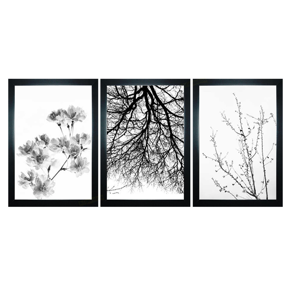 Trio Quadros Decorativos Geométrico Cubos Chevron Painel