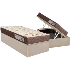 Conjunto Box Baú Solteiro: Colchão Espuma Orthoflex D28 Comfortpedic + Base CRC Suede Clean(88x188)