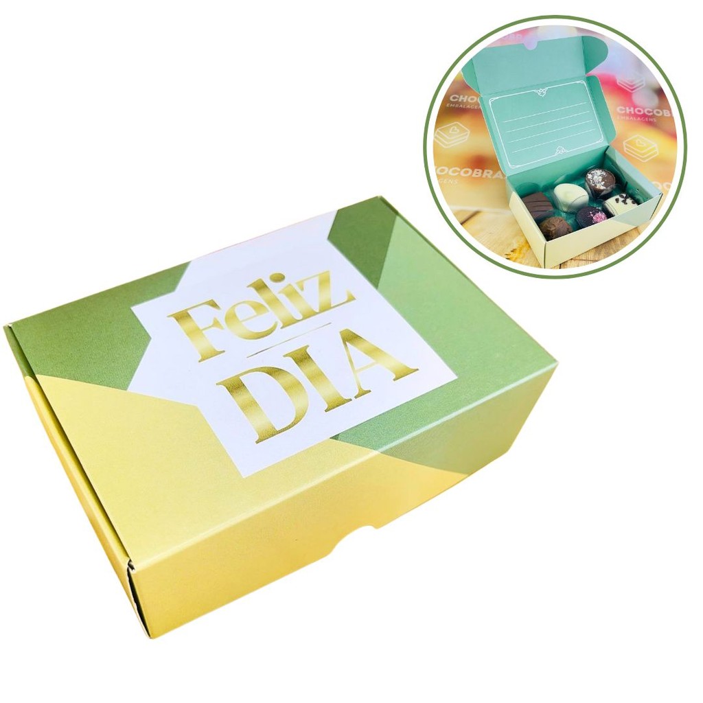 10~50 CAIXAS  P/ 06 DOCES FELIZ DIA 5269 12x8x4cm (IDEIA) em Oferta na Shopee