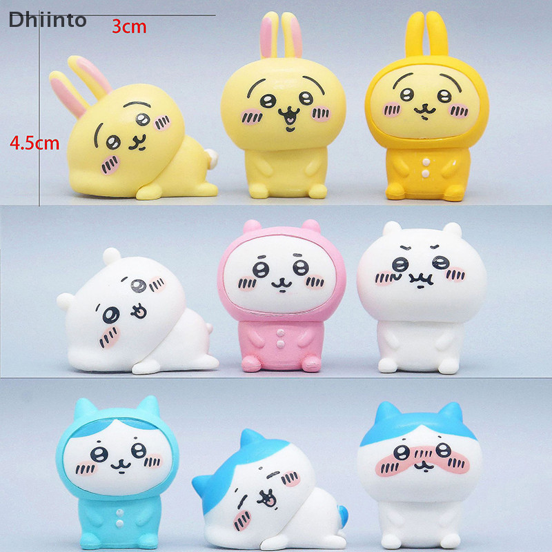 [Dhiint] Ornamentos De Modelo De Animação Desenho Animado Fofo Urso Autodeprecag Usagi Hachiwares Boneca De Mesa Decoraç