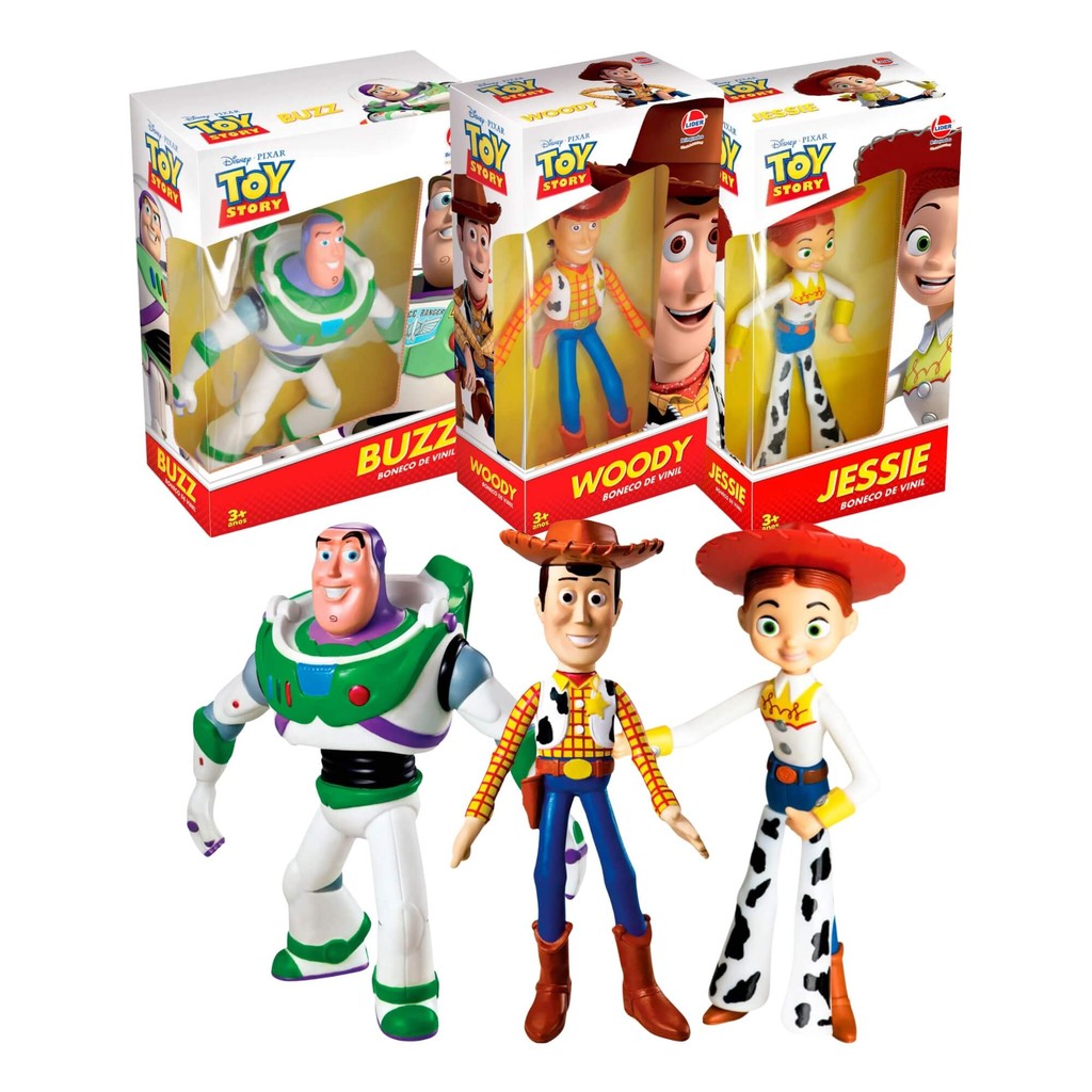 Coleção Toy Story 3x Bonecos de Vinil - Líder em Oferta na Shopee