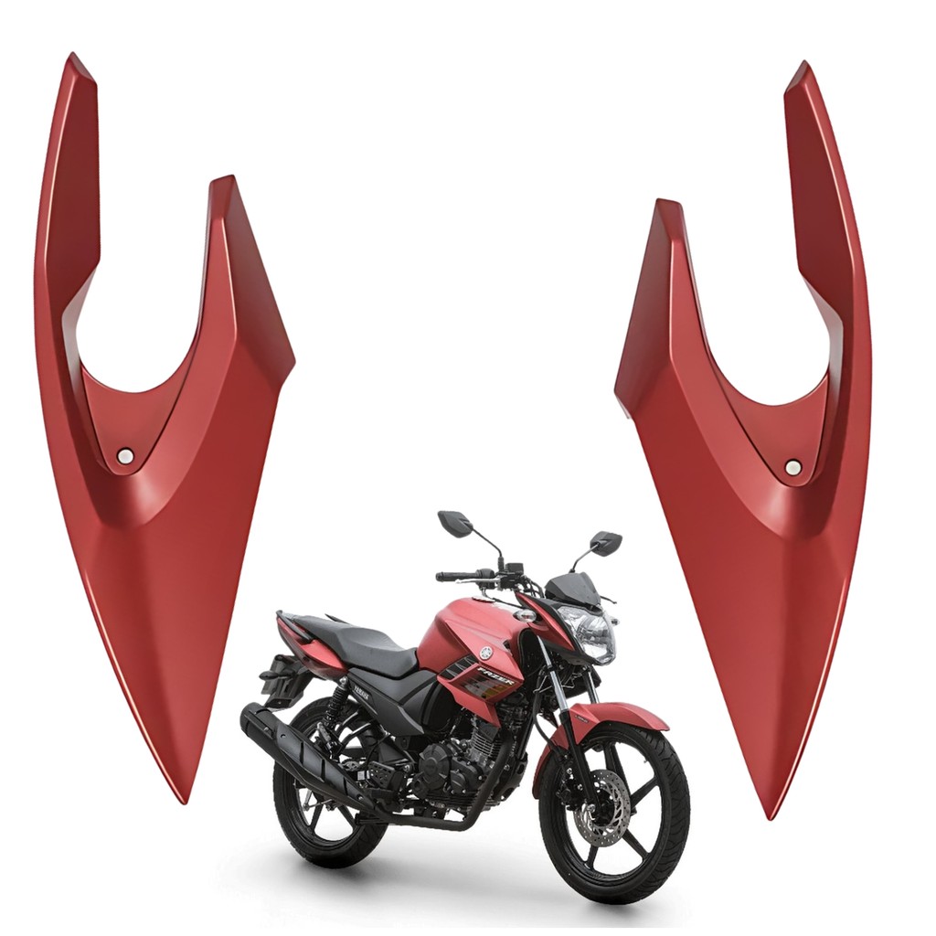 PAR CARENAGEM LATERAL FAROL BANANINHA FAZER 150 VERMELHO FOSCO 2019 2022 PARAMOTOS YAMAHA