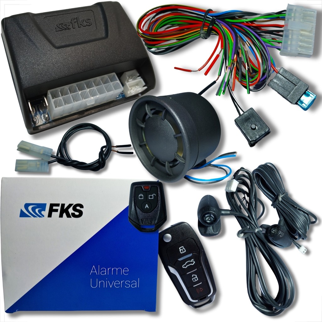 ALARME AUTOMOTIVO LINHA FORD COM CHAVE CANIVETE E BLOQUEADOR VEICULAR UNIVERSAL COMPLETO KIT em Oferta na Shopee