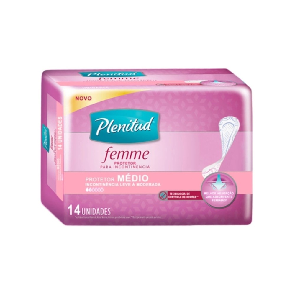 Protetor Diario Plenitud Femme Medio 14 Unidades em Oferta na Shopee
