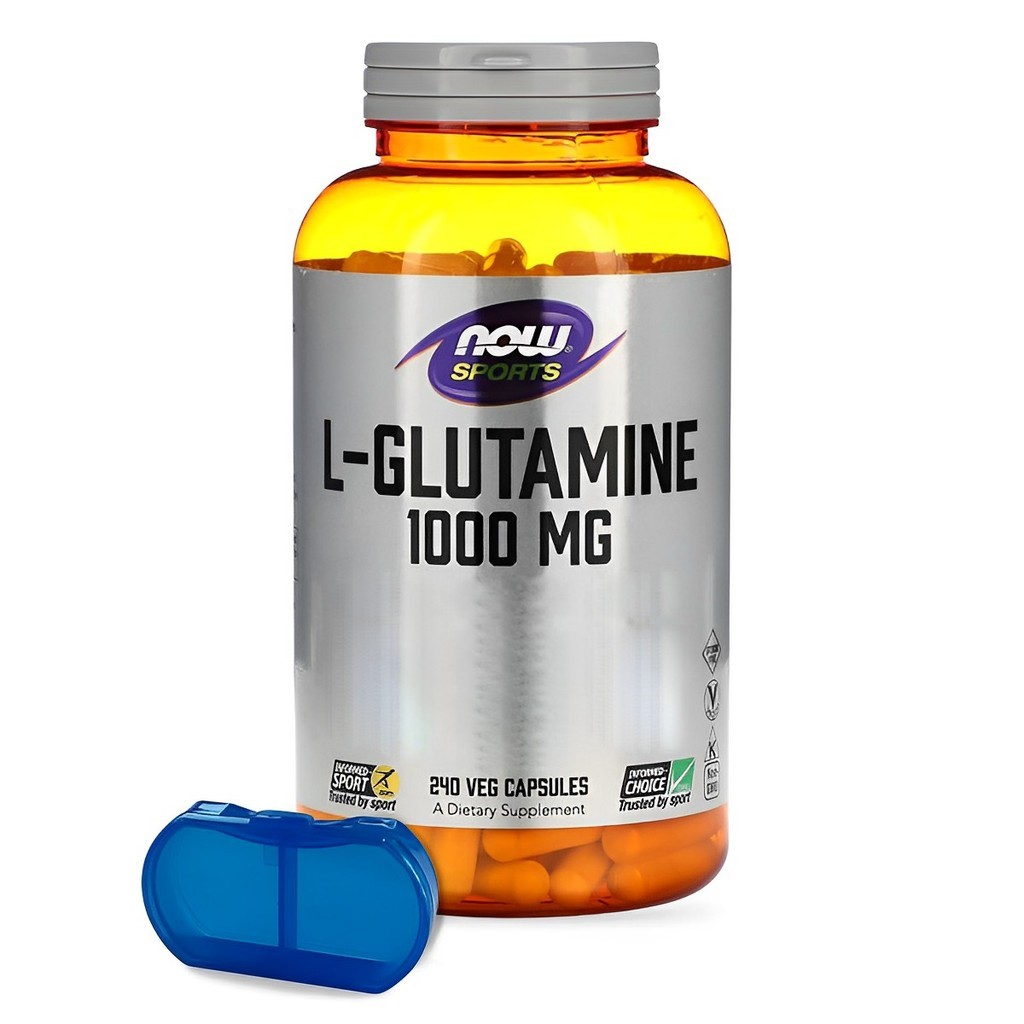 L-Glutamina 1000mg Now Foods Sports 240Caps + Porta Cápsulas