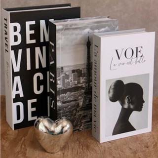 Conjunto de Caixa Livro Decorativa Organizadora Para Joias e Documentos 3pcs Papel em Oferta na Shopee