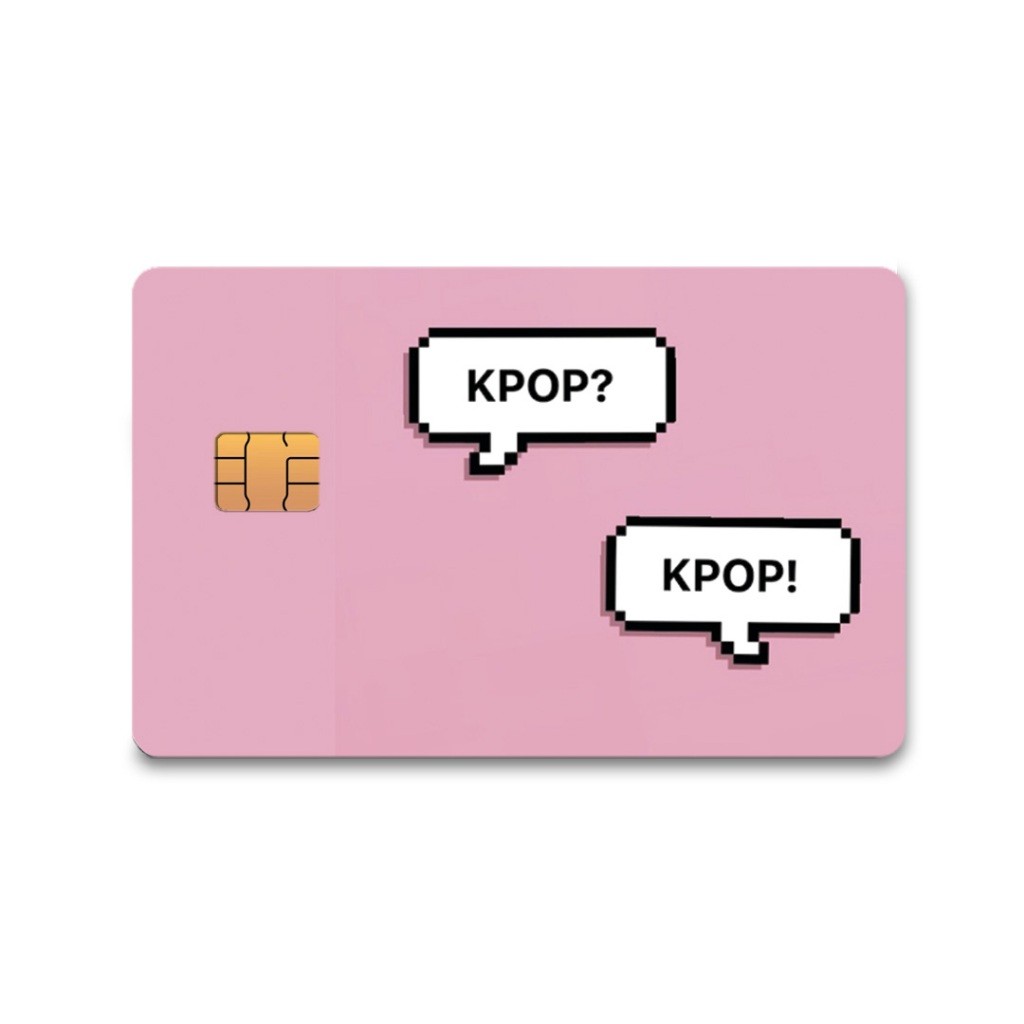 Skin Adesiva Kpop Rosa Adesivo Para Cartão de Crédito e Débito Adesivo Removível 1 Unidade Frente