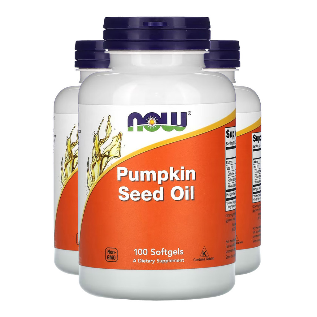 Kit 3x Óleo Semente Abóbora 1000mg Now Foods 100Soft Importado /Made in Usa