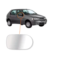 Lente Espelho Retrovisor Palio Siena Strada 2001 02 03 04 05 06 07 08 09 2010 Com Base Lado Direito
