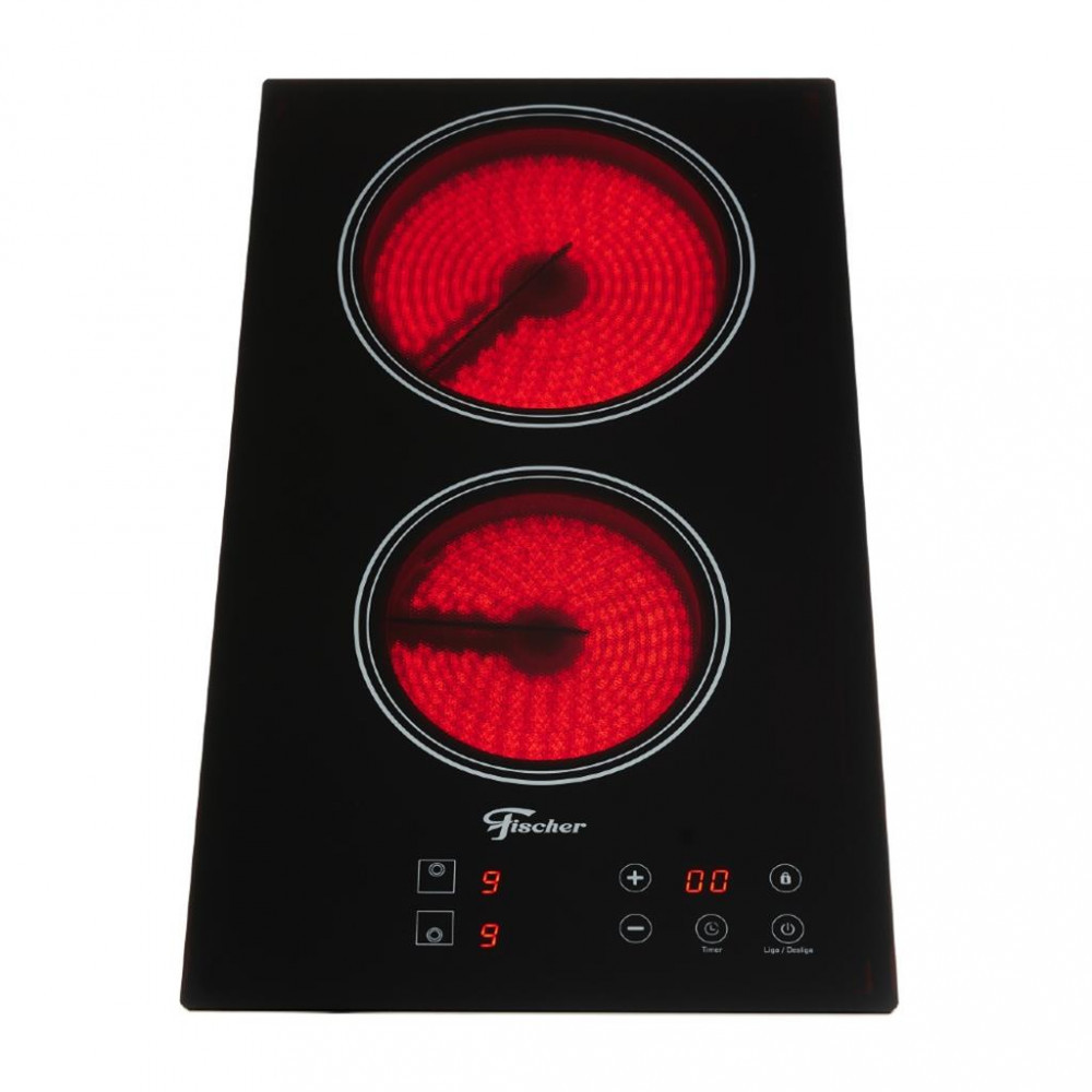 Cooktop Elétrico 2 Bocas Fischer Mesa Vitrocerâmica Touch em Oferta na Shopee