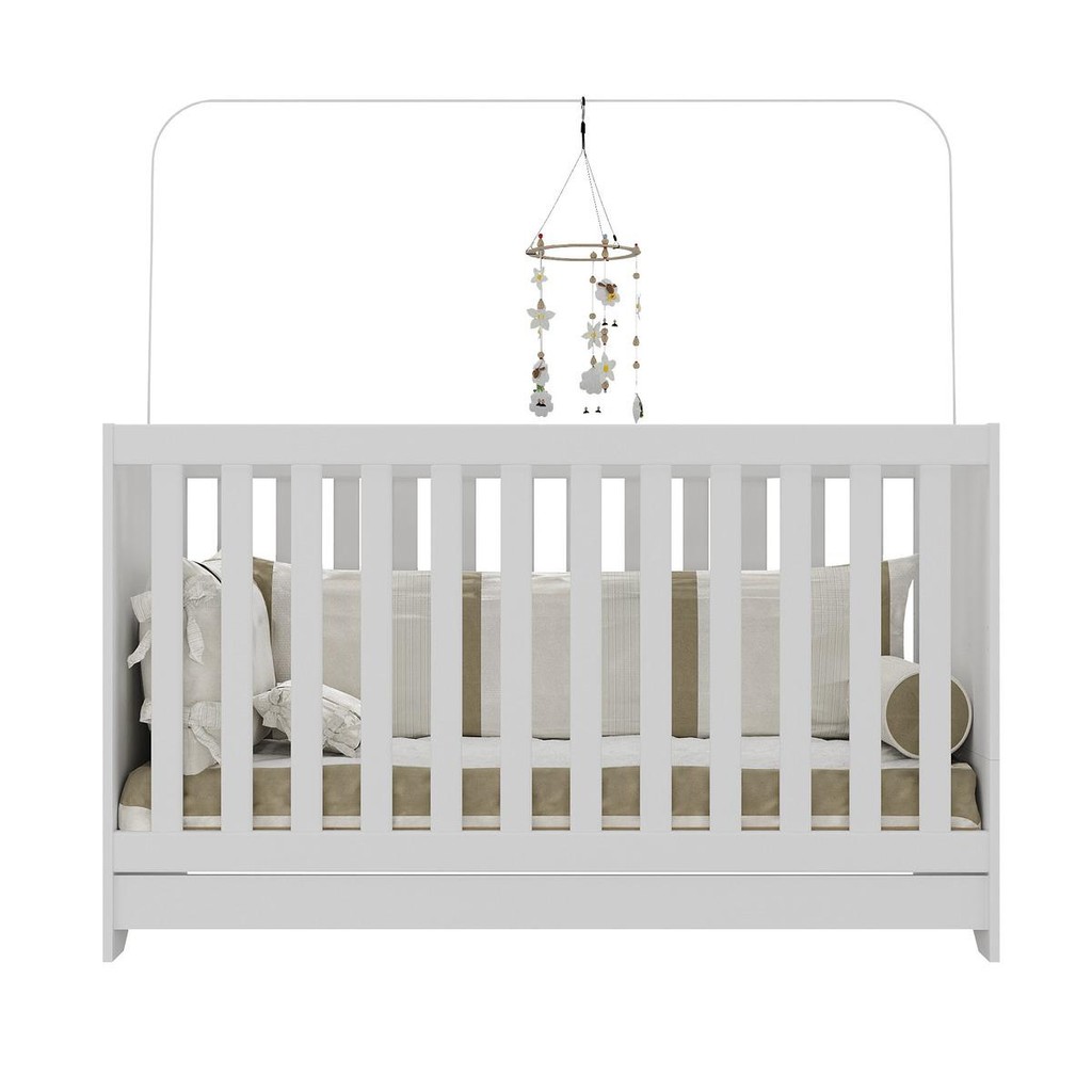 Berço 3 em 1 nacional Multimóveis Branco para Colchão 130 x 60cm que vira mini cama e sofazinho — imagem 2 de 2