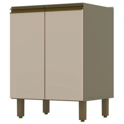 Armário de Cozinha Évelin 2 Portas 1 Prateleira Duna/Cristal - Henn